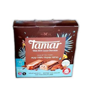 חטיף תמר בציפוי שוקולד מארז (6 יחידות) שקד תבור ללא תוספת סוכר