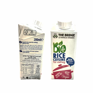 תחליף שמנת לבישול על בסיס אורז אורגני 200 מ"ל – דה ברידג'