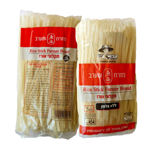 מקלוני אורז 1 מ"מ 454 גר' "מזרח מערב" ללא גלוטן