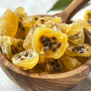 פסיפלורה מיובשת פלחים מסוכרים (250 גרם)