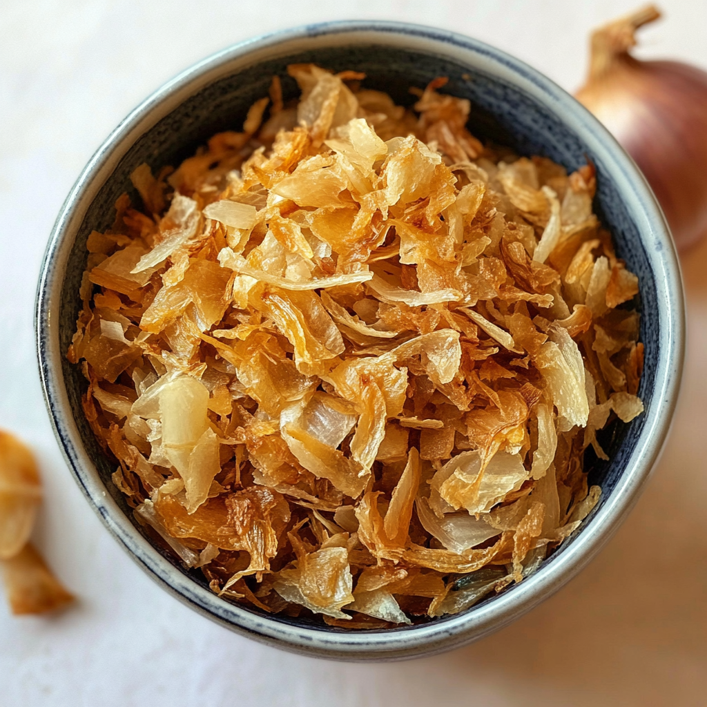 שבבי בצל מיובש מטוגן  מכיל גלוטן (100 גרם)