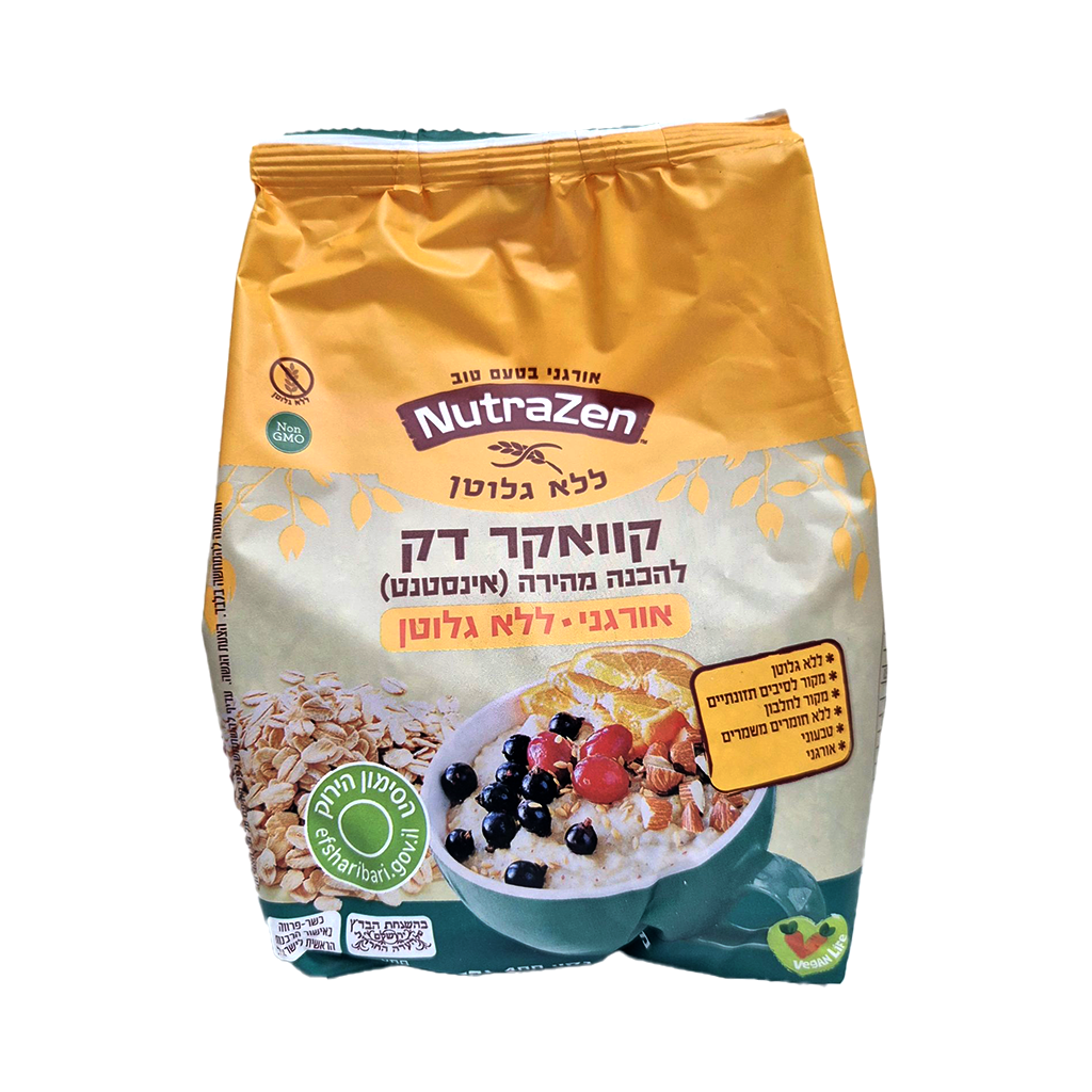 שיבולת שועל,קוואקר דק ללא גלוטן באריזה 400 גרם של עתיד ירוק( התמונה להמחשה בלבד)