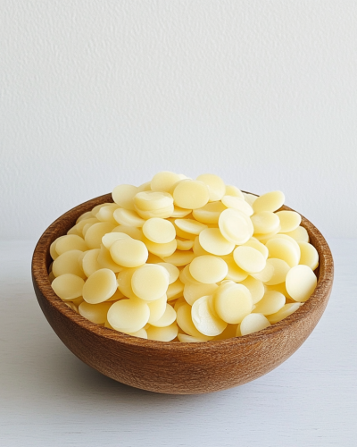 aviv8941_Cocoa_butter_coins_in_a_wooden_bowl_on_a_table_against_090b8cea-65d6-4bf1-b34d-b3590d100391