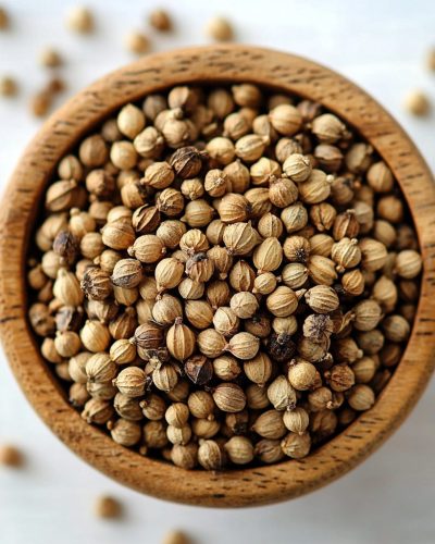 aviv8941_Dried_whole_coriander_seeds_in_a_wooden_bowl_on_a_tabl_187c22f7-513a-4de0-b9df-a5e0742200db