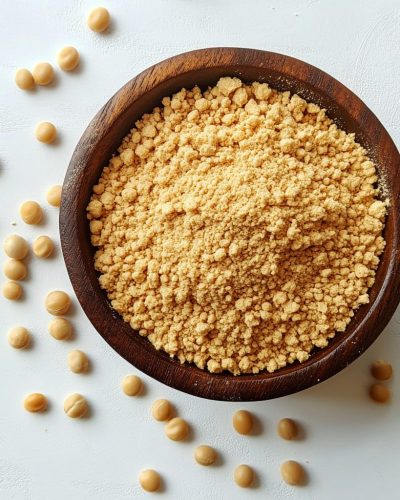 aviv8941_Ground_soybeans_in_a_wooden_bowl_on_a_table_with_a_whi_9854cc69-dbdb-4177-a91d-24c7452ef8f8
