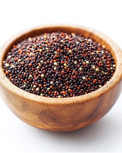 aviv8941_Red_black_quinoa_in_a_wooden_bowl_on_a_table_on_a_whit_26a1f1e1-e660-4e83-a553-0b6f7790a169