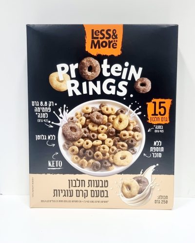 טבעות קיטו חלבון בטעם קרם עוגיות less&more