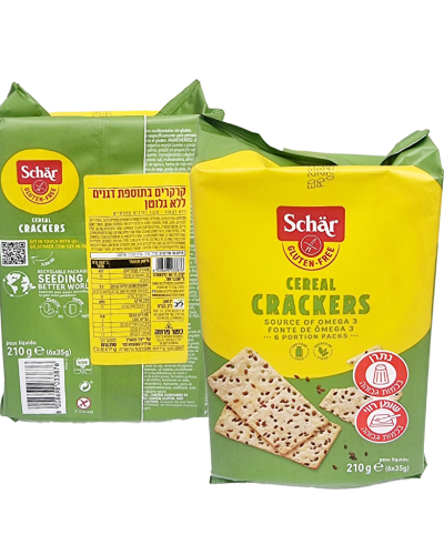 קרקרים דגנים schar ללא גלוטן 210 גרם