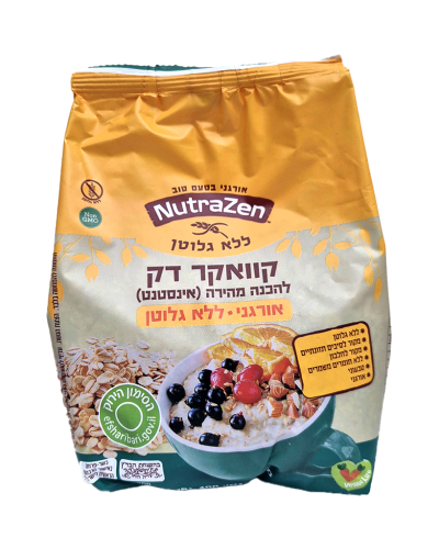 שיבולת שועל,קוואקר דק ללא גלוטן באריזה 400 גרם