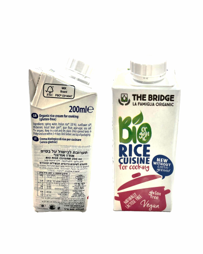 תחליף שמנת לבישול על בסיס אורז אורגני